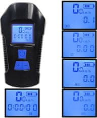 Verkgroup Set svjetiljki za bicikl na baterije sa brzinomjerom 4 u 1