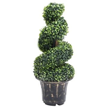 Vidaxl Umjetna spirala od šimšira s lončanicom zelena 89 cm