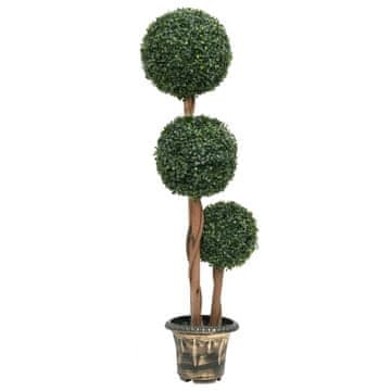 Vidaxl Umjetna biljka šimšir u lončanici, zelena, 119 cm