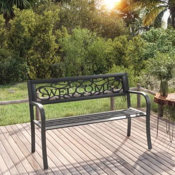 Vidaxl Vrtna klupa 125 cm Čelik Crna