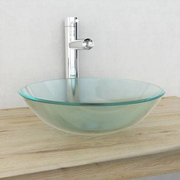 Vidaxl Umivaonik od kaljenog stakla s matiranim premazom 42 cm