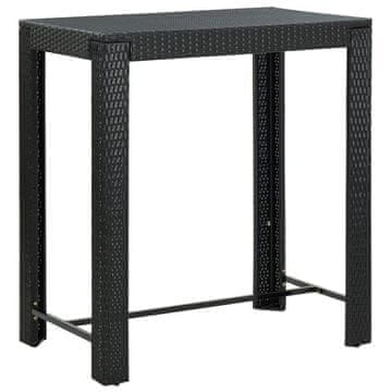 Vidaxl Vrtni barski stol crni 100x60,5x110,5 cm poli ratan
