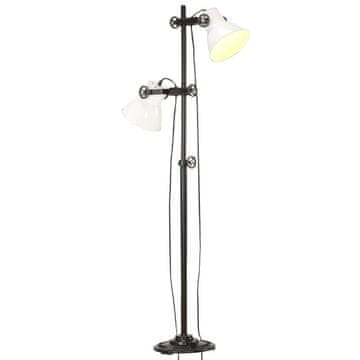Vidaxl Podna lampa s 2 sjenila, bijela, E27, lijevano željezo