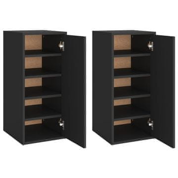 Vidaxl Ormarići za cipele 2 kom crni 32 x 35 x 70 cm od iverice