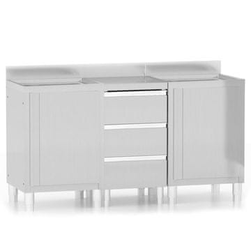 Vidaxl Komercijalni kuhinjski ormarići 3 kom. od nehrđajućeg čelika