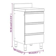 Vidaxl Komercijalni kuhinjski ormarići 2 kom. od nehrđajućeg čelika