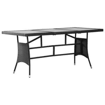 Vidaxl Vrtni stol, crni, 170x80x74 cm, poli ratan