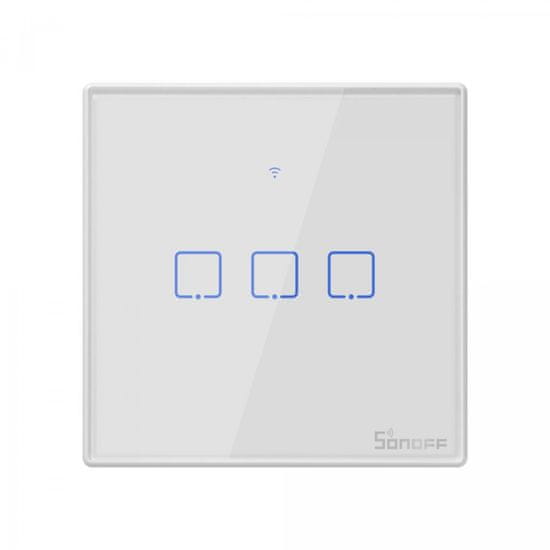 Sonoff T2EU3C-TX pametni zidni prekidač, Wi-Fi + RF433, trostruki