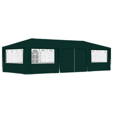 Vidaxl Šator za zabave sa stranicama, 4x9 m, zeleni, 90 g/m²