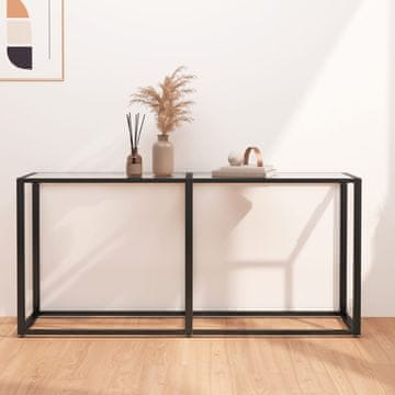 Vidaxl Konzolni stolić, prozirni, 160x35x75,5 cm, kaljeno staklo