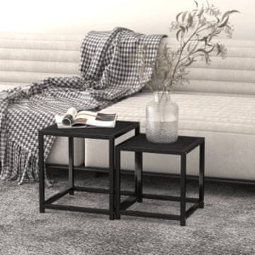 Vidaxl Čajni stolići, set od 2, MDF, crni