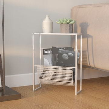 Vidaxl Stalak za novine srebrni 35x15x45 cm čelik