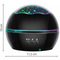 MG Bedside Lamp projektor noćnog neba, crno