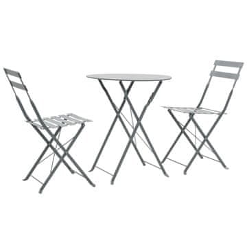 Vidaxl 3-dijelni bistro set čelični sivi