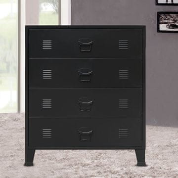 Vidaxl Metalna komoda u industrijskom stilu 78 x 40 x 93 cm crna
