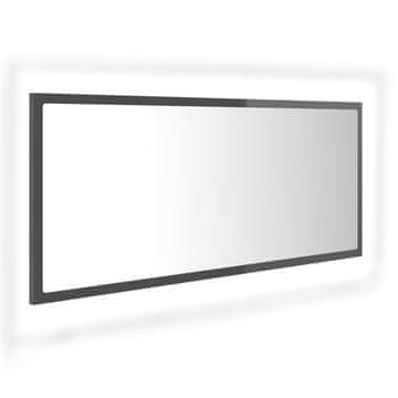Vidaxl LED kupaonsko ogledalo visoki sjaj sivo 100x8,5x37 cm akrilno