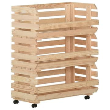 Vidaxl Kolica za povrće 77 x 30 x 80 cm od masivne borovine