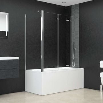 Vidaxl Zaštitna pregrada za kadu 120x69x130 cm Kaljeno staklo Prozirno