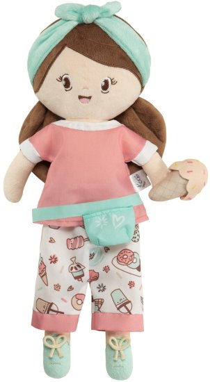 DeCuevas 20048 Lutka SWEET, pliš, 36 cm, s kolijevkom