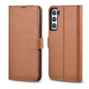 iCARER Kožna futrola-novčanik za Galaxy S22+ Smeđa kožna futrola-novčanik