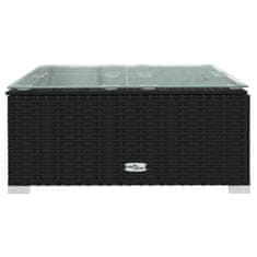 Vidaxl 12-dijelna vrtna garnitura od poliratana s jastucima crna