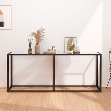 Vidaxl Konzolni stolić, prozirni, 180x35x75,5 cm, kaljeno staklo