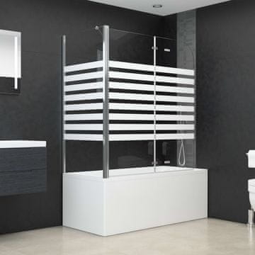 Vidaxl Zaštitna pregrada za kadu 120x68x130 cm od kaljenog stakla s prugama