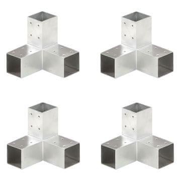Vidaxl Spojnice u obliku slova Y, 4 kom., pocinčani metal, 71x71 mm