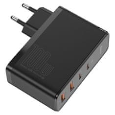 BASEUS GaN2 Pro adapter za brzo punjenje 2x Type-C + 2x USB-A 100 W, crna (CCGAN2P-L01)