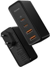 BASEUS GaN2 Pro adapter za brzo punjenje 2x Type-C + 2x USB-A 100 W, crna (CCGAN2P-L01)