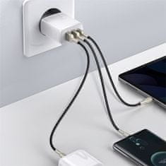 BASEUS Kompaktni adapter za brzo punjenje 2x USB-A, 1x Type-C, 30 W, bijeli (CCXJ-E02)