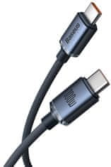 BASEUS Crystal Shine Series kabel za punjenje/podatkovni kabel USB-C/USB-C, 100 W, 2 m, crni (CAJY000701)