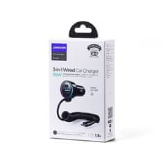 Joyroom 3in1 auto punjač USB / USB-C 55W + kabel USB-C, crno