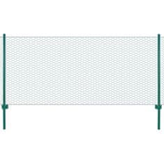 Vidaxl Ograda od žičane mreže sa stupovima čelična 25 x 0,5 m zelena
