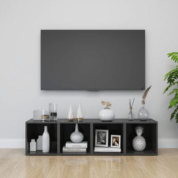 Vidaxl TV ormarići, 4 kom, visoki sjaj, sivi, 37x35x37 cm, MDF