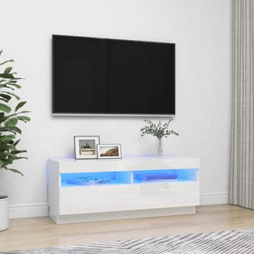 Vidaxl TV ormarić s LED rasvjetom sjajno bijeli 100x35x40 cm