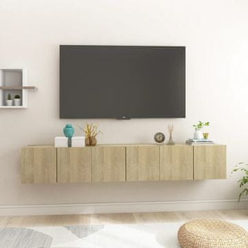 Vidaxl Zidni TV ormarići 3 kom, Sonoma hrast, 60x30x30 cm