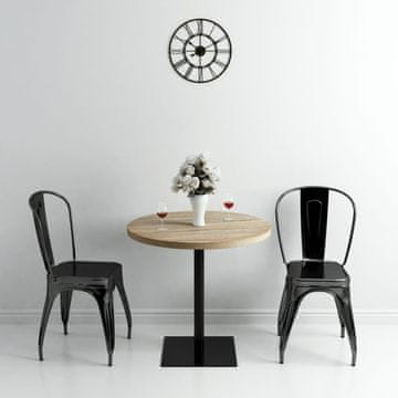 Vidaxl MDF bistro stol s čeličnom bazom 80x75 cm, hrastova završna obrada
