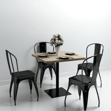 Vidaxl MDF bistro stol s čeličnom bazom 80x80x75 cm hrast