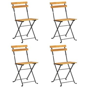 Vidaxl Sklopive bistro stolice 4 kom od masivnog bagremovog drva