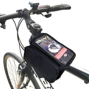 torba za bicikl s duplim džepom, crna