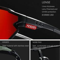 KDEAM Warren 01 biciklističke naočale, Black / Black