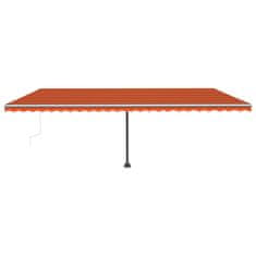 Vidaxl Tenda na ručno uvlačenje LED 600 x 350 cm narančasto-smeđa