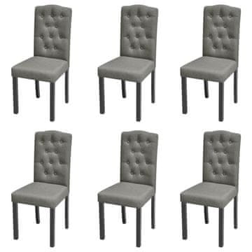 Vidaxl Blagovaonske stolice od tkanine 6 kom sive