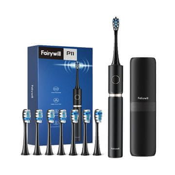 FairyWill Bežična četkica za zube crna + 8 nastavaka FW-P11