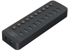 Orico CT2U3-10AB USB hub sa 10 portova, USB 3.0, s prekidačima, vanjsko napajanje, crna (CT2U3-10AB-EU-BK-BP)