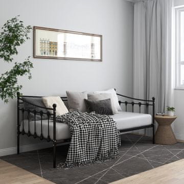 Vidaxl Okvir sofe Crni metal 90x200 cm
