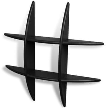 Vidaxl Zidne police 2 kom crne