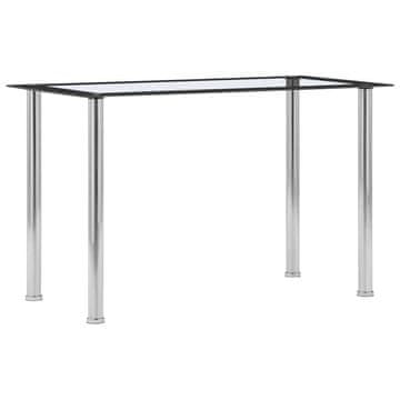 Vidaxl Blagovaonski stol Crni i prozirni 120x60x75 cm Staklo