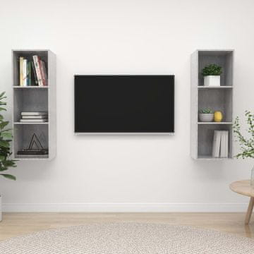 Vidaxl Zidni TV ormarići, 2 kom., betonsko sivi, iverica